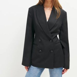 Reformation - NWT Martins Fitted Double Breasted Blazer (Night, S) Retail $278